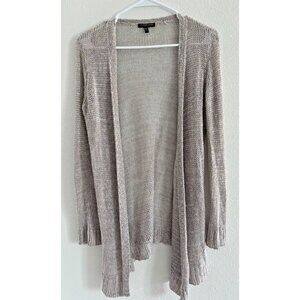 Eileen Fisher Cardigan Womens PS Gray Linen Open Lightweight‎ Sustainable